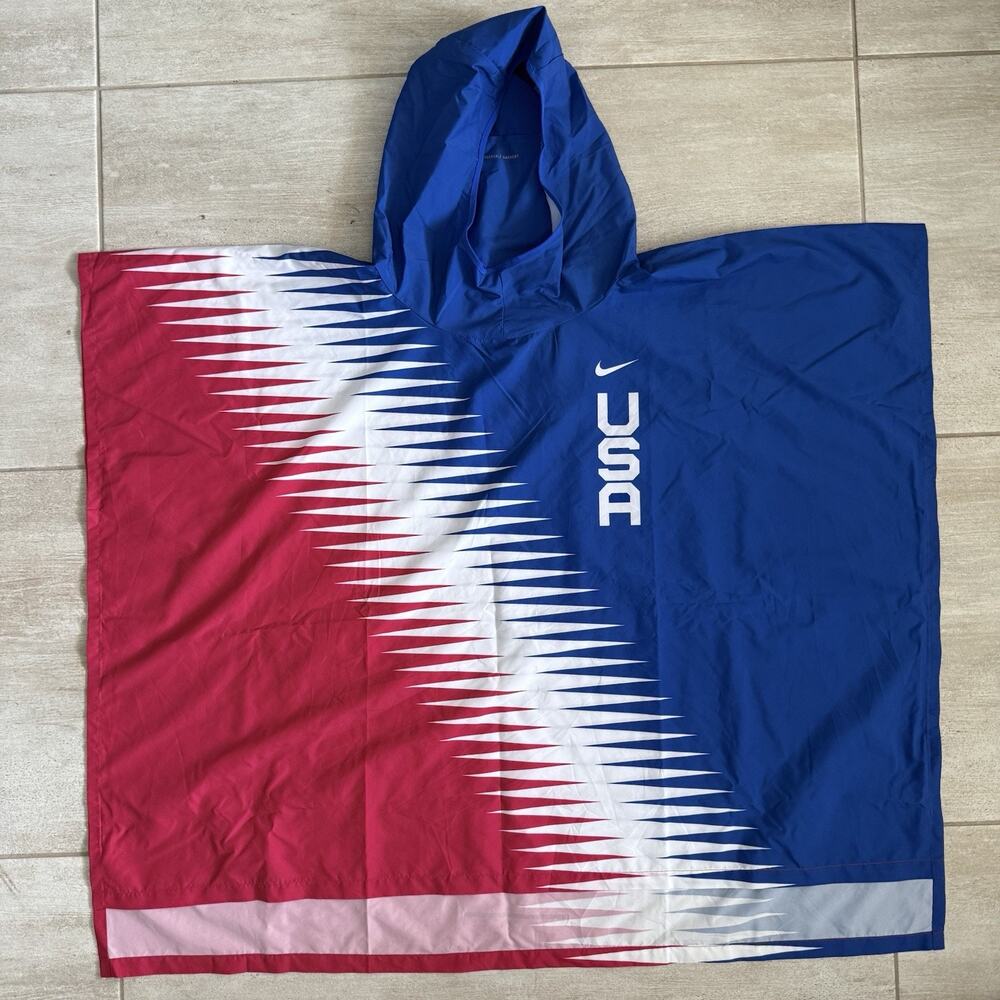 NEW NIKE TEAM USA HOODED PULLOVER PONCHO (CV0431) SZ S/M UNISEX! - 0339